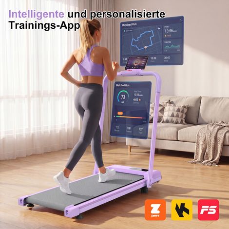 Tapis de course de bureau compacts avec inclinaison, tapis de course portables, tapis de course 2 en 1 pour la marche, la course et le jogging, supportant un poids maximal de 120 kg. (1/4)