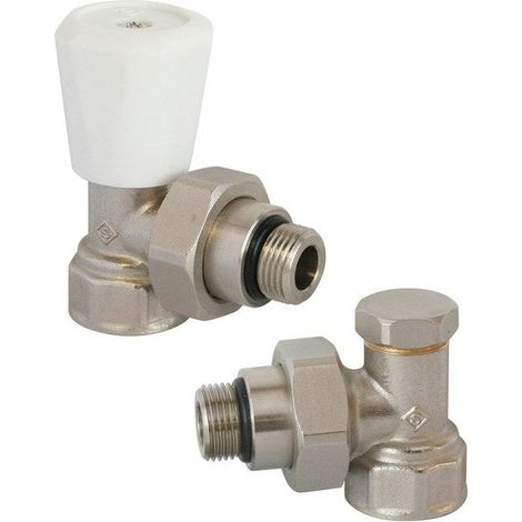 SOMATHERM FOR YOU, KITRADSN, Kit 2 pezzi rubinetto manuale angolare MF1/2 (15x21), Kit completo SFY, riscaldamento, Accessori per Radiatore