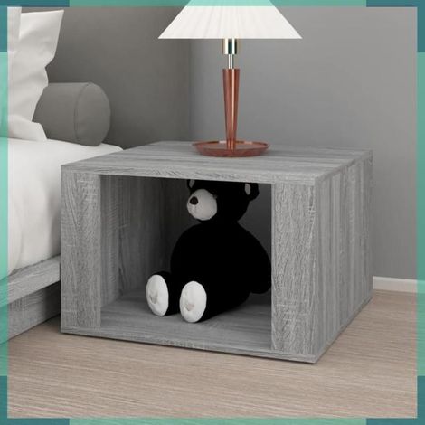816558 Table de chevet Sonoma gris 57x55x36 cm Bois d'ingénierie (1/5)