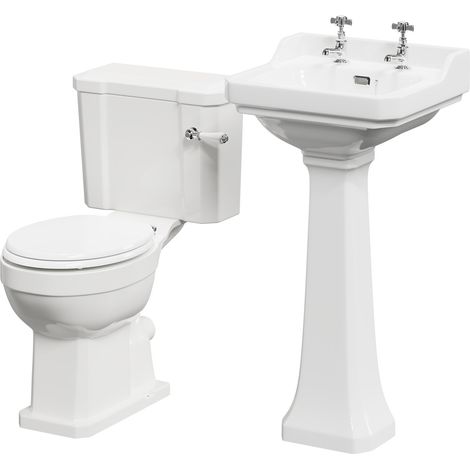 Windsor Traditional 500mm Full Pedestal Basin and Toilet Suite (1/5)