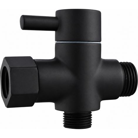 Vanne Déviateur 3 Voies G3/8 en Laiton 1 Entrée 2 Sorties Douche Salle de Bain Inverseur 0-80°C Noir 9 × 8 × 4,5 cm 226 g – Livraison gratuite (1/5)