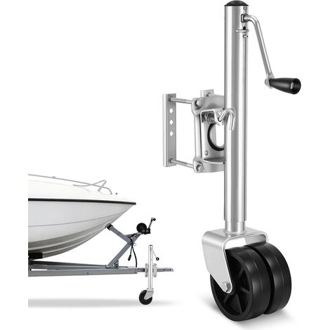 VEVOR Gato de Remolque con Rueda, Capacidad de Carga de 907 kg, con Rueda de PP y Mango Ergonómico, Rango de Elevación de 381 - 685 mm, Giratorio de 90°, para Autocaravanas, Barcos, Remolques