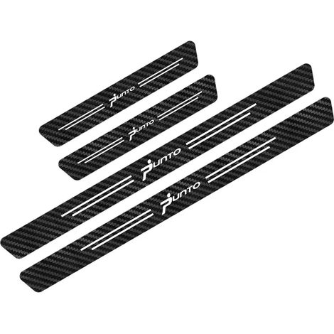 (Noir et rouge,pour PUNTO) Lot de 4 autocollants de protection anti-éraflures pour seuils de portières Fiat 500,Abarth,Panda,Punto,Tipo Accessoires auto en fibre de carbone (1/3)