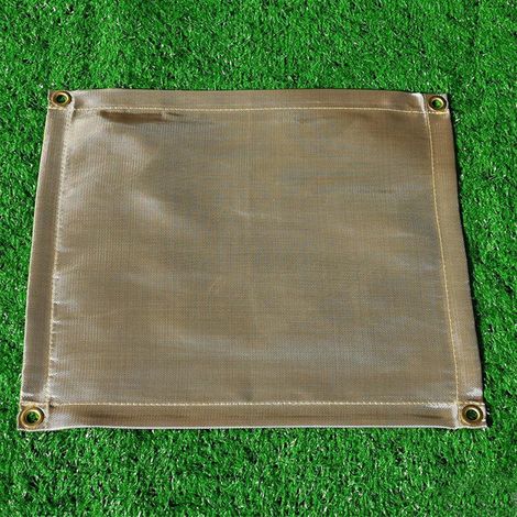 Tapis Anti-Feu - 100 x 80 cm - Pour Poêle À Bois Extérieur, Foyer De Feu De Jardin, Barbecue En Plein Air, Camping - Café (1/5)