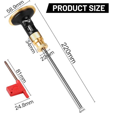 LALAGO Trusquin de Traçage avec Fonction de Micro Réglage, Marquage de Menuisiers Lecture Métrique de 12cm, Calibre de Scribe à Bois Outils à Tracer Jauge en Métal pour la Mesure de Profondeur (1/4)