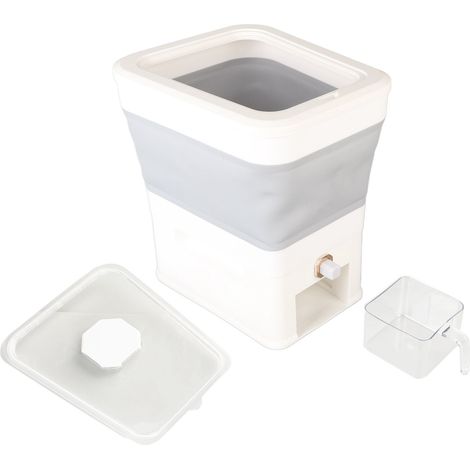 Zusammenfaltbare und luftdichte Reisaufbewahrungsbox mit 11 Litern Fassungsvermögen, weiß, ideal zur Aufbewahrung von Getreide zu Hause und in Restaurants. (1/5)