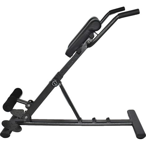 Chaise romaine pliable, hauteur réglable, banc de fitness multifonction, noir (1/2)