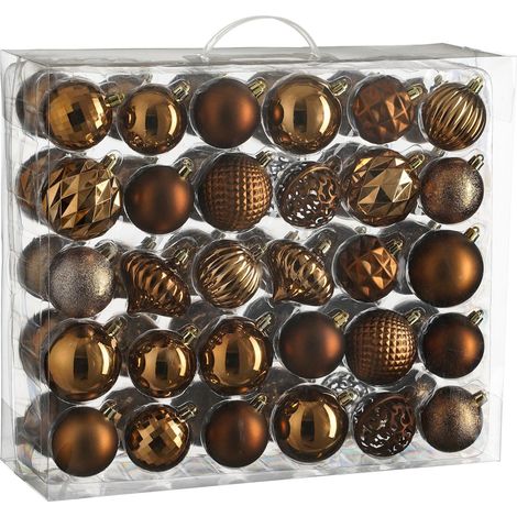 Mica Decorations Ensemble de boules de Noël Brun H7xl7xL7cm (1/3)