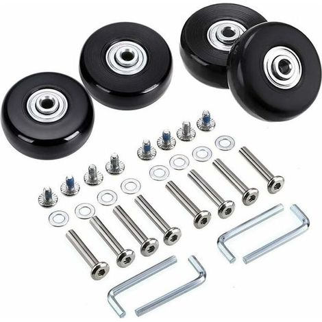 Lot de 4 roues de rechange pivotantes en caoutchouc pour valise, 40 x 18 mm (1/5)