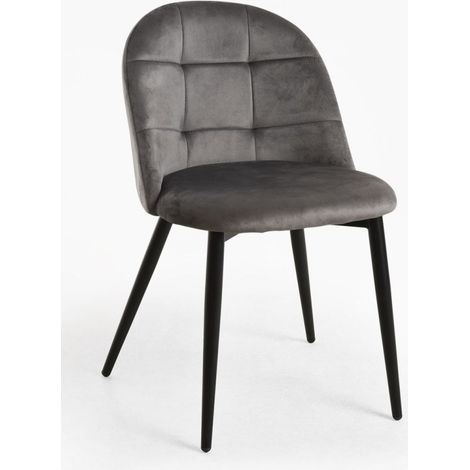 Sillas Comedor - Silla Chal Terciopelo - Gris oscuro