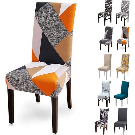 Washable stretch chair cover – 92% polyester, 8% elastane – Dimensions 38-48 cm width and length – Protection against stains and wear (1/5)