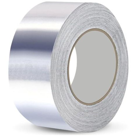 Ruban adhésif aluminium 1 rouleau 50mm x 50 m, ruban adhesif haute temperature, rouleau isolant thermique, Peut être utilisé pour l'étanchéité, la réparation et imperméable (1/5)