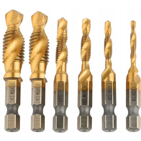 Juego de brocas para roscar M3-M10 6 piezas (1/4)
