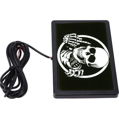 10 x 15 cm (4 x 6 Zoll) LED-Signalleuchte im Skelett-Design, universelles Zubehör für Motorräder, Quads und Fahrräder, schwarzer Rahmen, 12-V-Gleichstromversorgung (1/5)