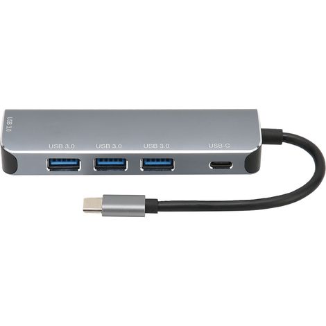 5-in-1 USB-C Dockingstation mit 4 USB 3.0-Anschlüssen, 60W PD 3.0 Schnellladefunktion für Tablets, Smartphones und Laptops
