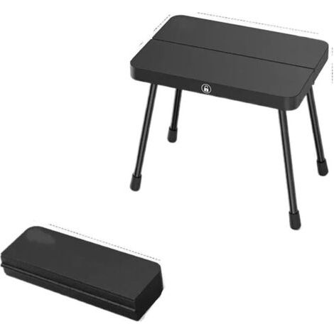 Tabouret pliant portable en aluminium, chaise de camping légère pour la pêche, les pique-niques et la randonnée, sac de transport compact, charge maximale de 150 kg (noir) (1/4)