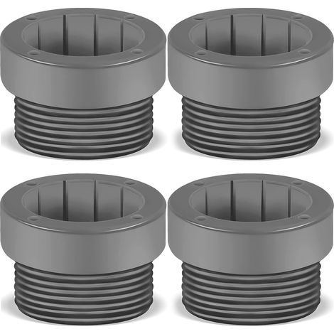 [JAMAIS UTILISÉ] Lot de 4 adaptateurs filetés pour stabilisateur de parasol de piscine, manchons de fixation pour poteau de parasol de piscine, insert stabilisateur pour terrasse extérieure, 4,4 cm (1/4)