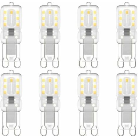 Ampoule LED G9, G9 LED 220V Blanc Naturel 4000K 3W Equivalent à Halogène 30W Halogène Lumière 8-Pack (1/4)