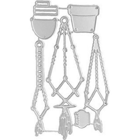 Stanzschablone für hängende Blumentöpfe aus Metall, ideal für DIY-Scrapbooking-Alben, Papierkarten und Prägearbeiten.