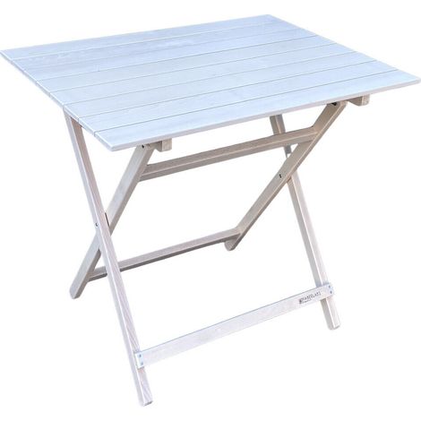 Tavolino picnic bianco wash in legno da cm 100 x 60 (1/4)