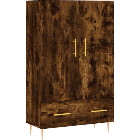Aparador alto madera de ingeniería roble ahumado 69,5x31x115 cm vidaXL (1/5)