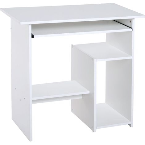 Scrivania da Ufficio Compatta 80x45x75 cm in Legno Bianco (1/5)