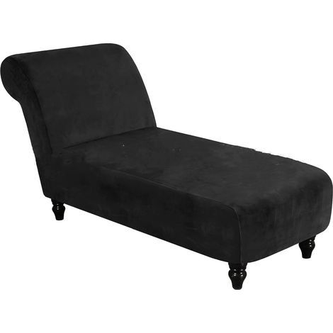 Armloser Stuhlbezug aus Stretch-Samt – Maschinenwaschbar – Schwarz (1/5)