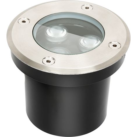 Randaco 6x 3W Faretto da terra IP65 Faretto da incasso a pavimento con luce a LED Faretto da pavimento a terra