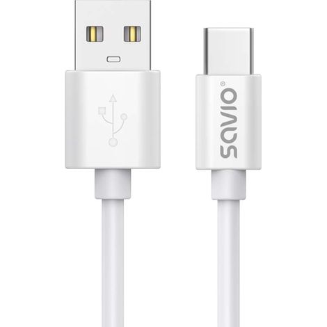 Cable USB A a USB C Savio CL-168 Blanco 3 m (1/4)