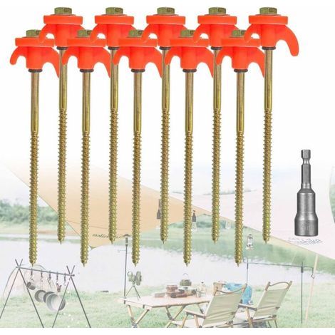 10 Pièces Piquets de Tente 21 cm Sardines de Fixation Jardin Piquet Tente Sardine Tente Piquets de Tente Robustes pour Camping Randonnée Voyage Pêche (1/4)