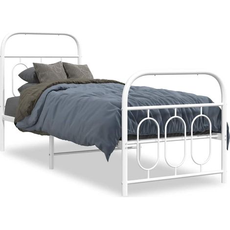 Maison Exclusive - Giroletto con Testiera e Pediera Metallo Bianco 75x190 cm (1/5)