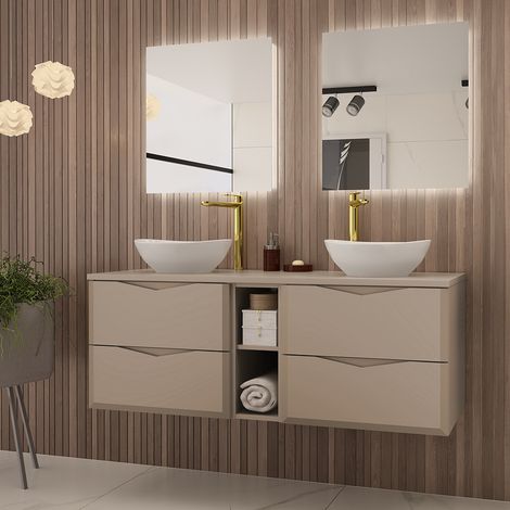 Badezimmermöbel Set 3-teilig in Beige DORIDA-140 (1/5)
