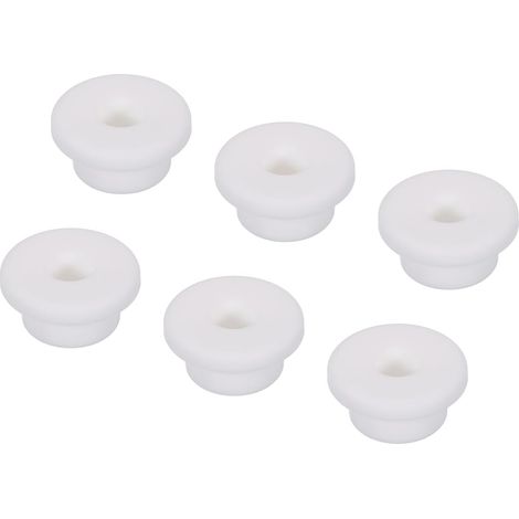 6Pcs Passe-Câble T-Forme Diamètre Installation 20mm, ID 10mm, Hauteur de 14mm Passe Fil Rondelle Caoutchouc Bouchons de Trous Flexibles pour Orifices de Câbles, Blanc (1/5)
