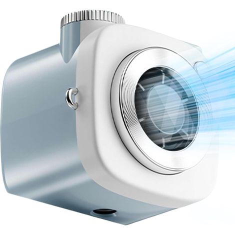 Ventilatore portatile con 199 velocità – Display digitale, USB-C, tracolla, compatto e leggero per uso esterno e in ufficio, azzurro (1/5)