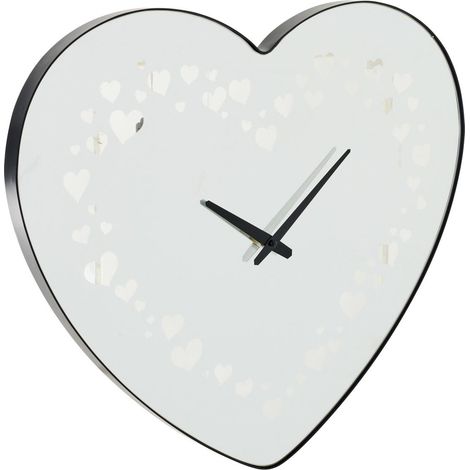 Horloge Murale en Verre "Cœur" 60cm Noir (1/2)