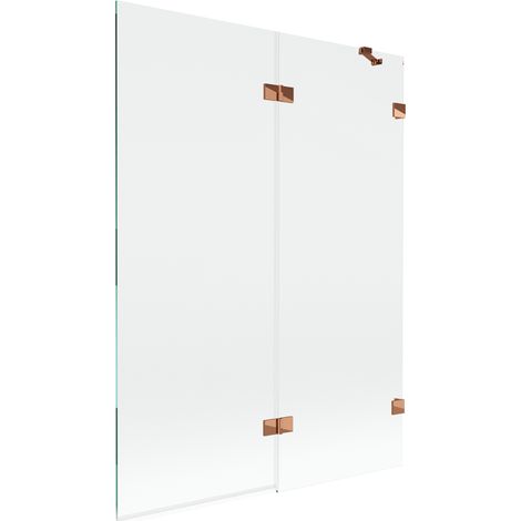 Mexen Lunar Duschabtrennung 2-flügelig rechts 130 x 150 cm, transparent, Roségold - 897-130-100-60-00-P