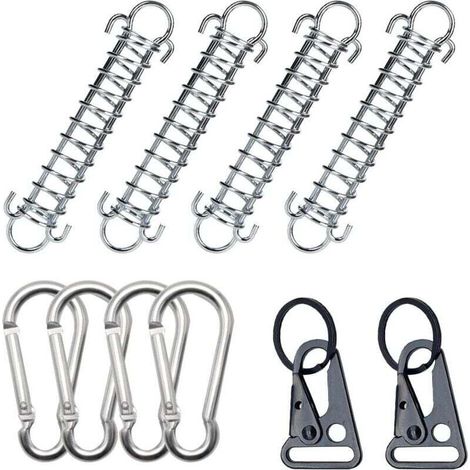 Boucles à Ressort Trampoline,Ressort de Traction,10 Pièces Tendeur Ressort,Tente Ressort en Acier pour Boucle de Corde de Ressort Camping,Tente Printemps Boucle Ensemble Accessoires de Camping (1/4)