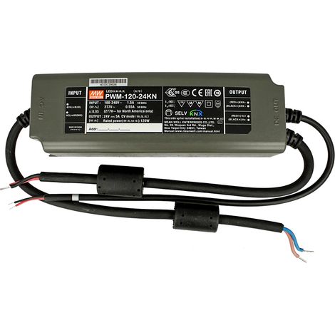 MW MEAN WELL PWM-120-24KN Trasformatore CV 24V 5A 120W Dimmerabile KNX Konnex IP67 (1/3)