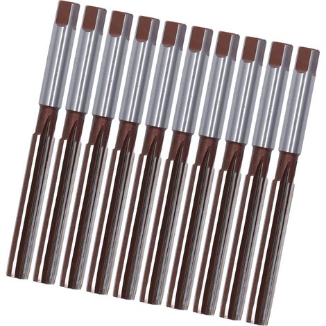Lime à main 6 cannelures droites système américain 9SiCr, lot de 10, 3/8 pouce, outils de quincaillerie, brun rouge (1/5)