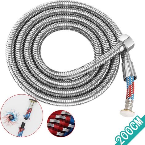 Tubo doccia, tubo interno innovativo e rinforzato, tubo doccia da 2 m, tubo doccia da 200 cm, raccordo G1/2 pollice (1/5)