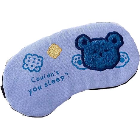 Masque de sommeil bleu brodé d'animaux mignons, masque de sommeil en peluche, masque de voyage ultra doux et amusant pour enfants, filles et adultes (1/5)