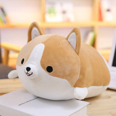 Coussin Shiba Inu Marron 35cm, Peluche Chien Animé Corgi, Jouet Doux Câlin pour Enfants Filles, Idée Cadeau Anniversaire, Doudou Mignon (1/5)