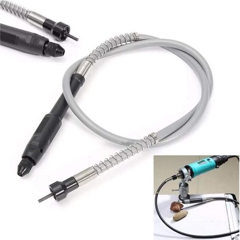 Arbre Flexible Rallonge Universelle d'arbre Flexible Arbre Adaptateur à Arbre Longueur pour Outil de Meulage et Diamètre de Serrage du Mandrin Sans clé M8. 3,2 mm