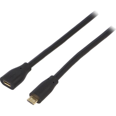 Cable USB 2.0 port USB B micro USB B micro prise male 1.5m - Noir