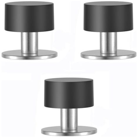 3pcs Butées Porte Adhesive Acier Inoxydable Butoir Arrêts Porte Door Stoppers Avec Caoutchouc Antichoc (40mm) (1/5)