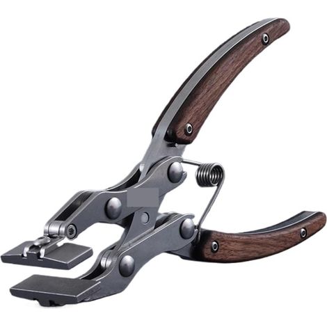 Outils d'artisanat du cuir artisanaux faits à la main, pinces plates en cuir, pinces doubles professionnelles en acier inoxydable (1/5)