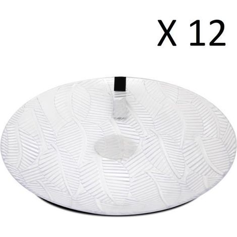 Set de table, service de 12 assiette plate ronde, plat de service - Diamètre 25 x Hauteur 2 cm -JUANIO (1/3)