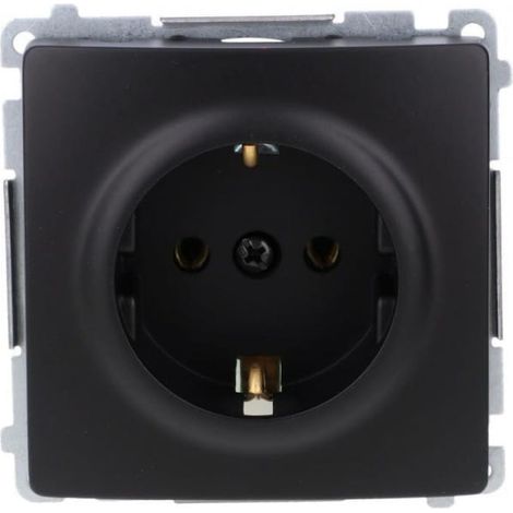 Presa base Simon con messa a terra Schuko (modulo) 16A, 250V, morsetti a vite neri BMGSZ1.01/49