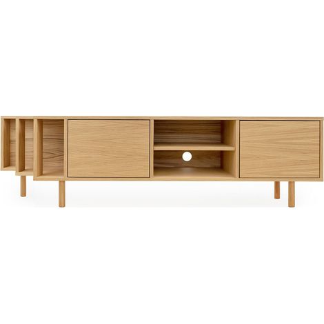 Meuble TV Design 2 Portes "Shift" 189cm Chêne (1/5)