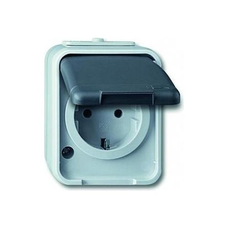 Elso Steckdose 16A AquaTop Steckklemme licht/basaltgrau 445009 (1/5)